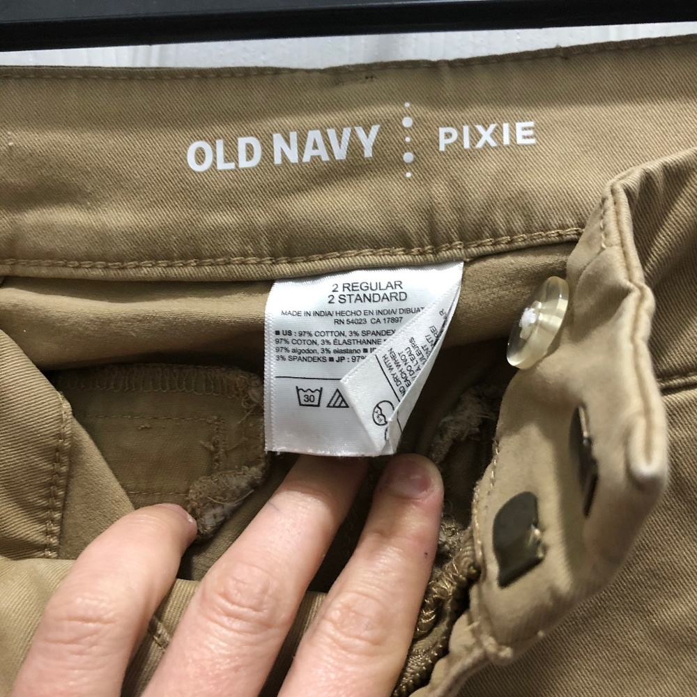Old Navy khakis- Pixie cut